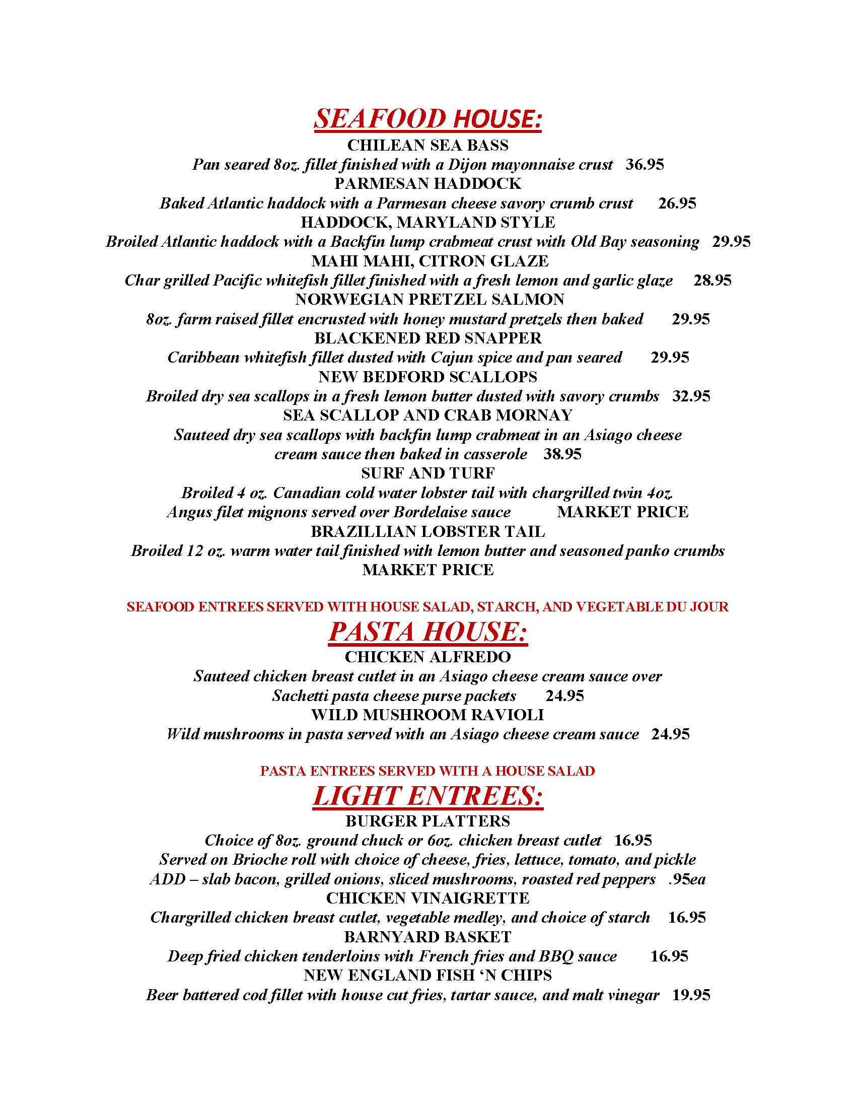 Take-out Coronavirus Menu